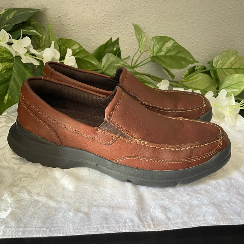 Rockport Men’s Leather Moccasins Size 9 Comfort Elegant Casual Trend